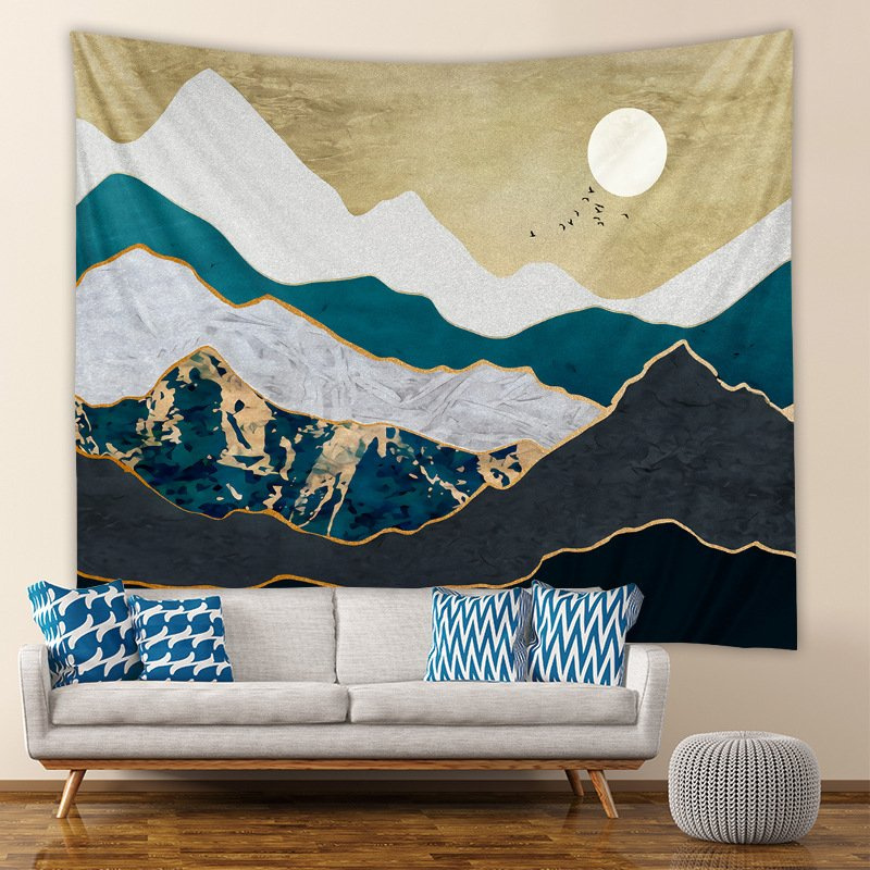 Mountain Printed Tapestry - Screen Printing Restores Natural Details, High-End Home Wall Decor