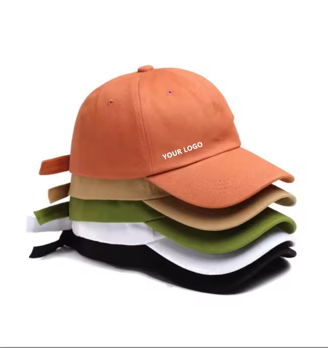 Wholesale Fashion Soft Top Cotton Embroidered 6 Panel Baseball Cap Custom Dad Hat Embroidery Unisex Adjustable Size