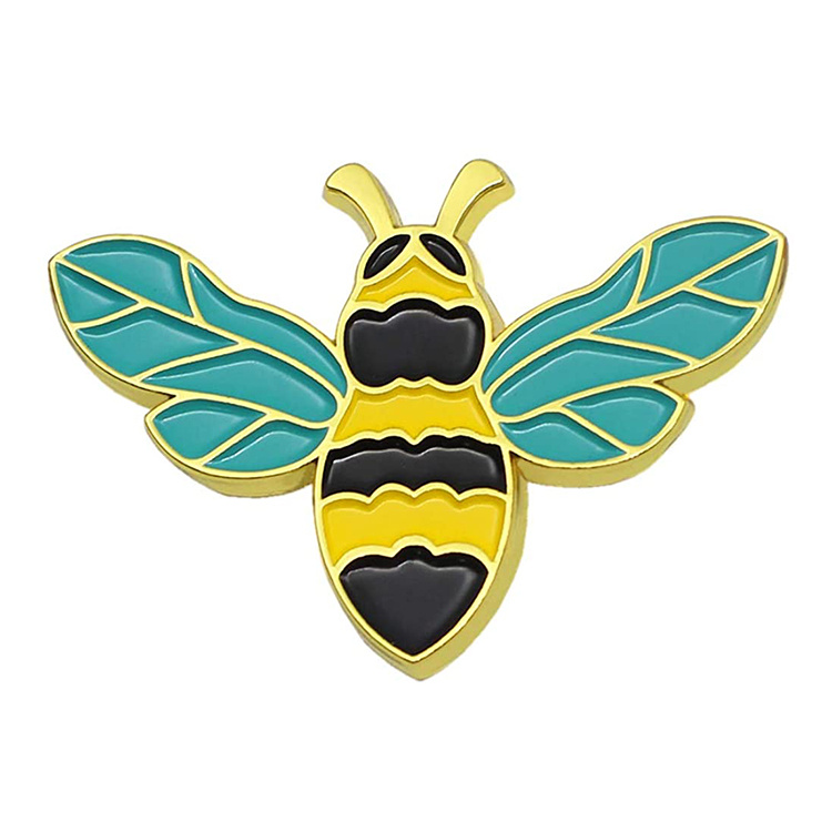 Personalised Lapel Pin Badges 3 Inch Bee Metal Logo Soft Enamel Pin